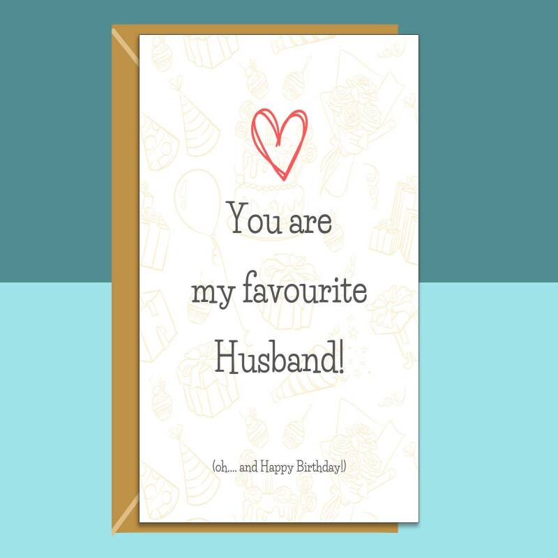 Funny Husband Birthday Card Birthday Card - Can be personalised - Ideal for Husband - Custom Card - Blank inside - Large