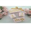 Personalised pink & gold milestone wood blocks,pink nursery decor,new baby gift - Pale pink