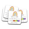You Are A Truly Marvellous Human Being Coaster - You Got This Coaster Thank You Gift, Positivity Rainbow, Positive Coaster, Gift for teacher - Single Coaster