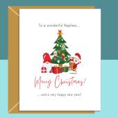 Nephew Christmas Card - Ideal personalised Xmas card for your Nephew