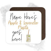 Personalised Drinks Coaster - Name's Apple & Lavender Mojito Goes Here!