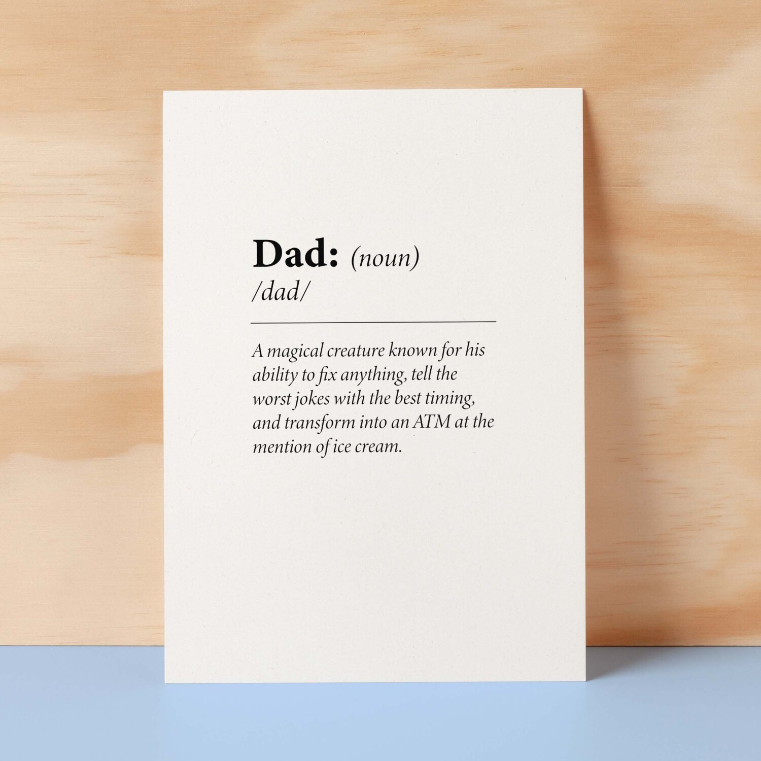 Birthday Card For Dad Fun Dictionary Quote Card For Dad Custom Message Card For Dad Birthday Card For Daddy - Small (4x6) / Blank Message