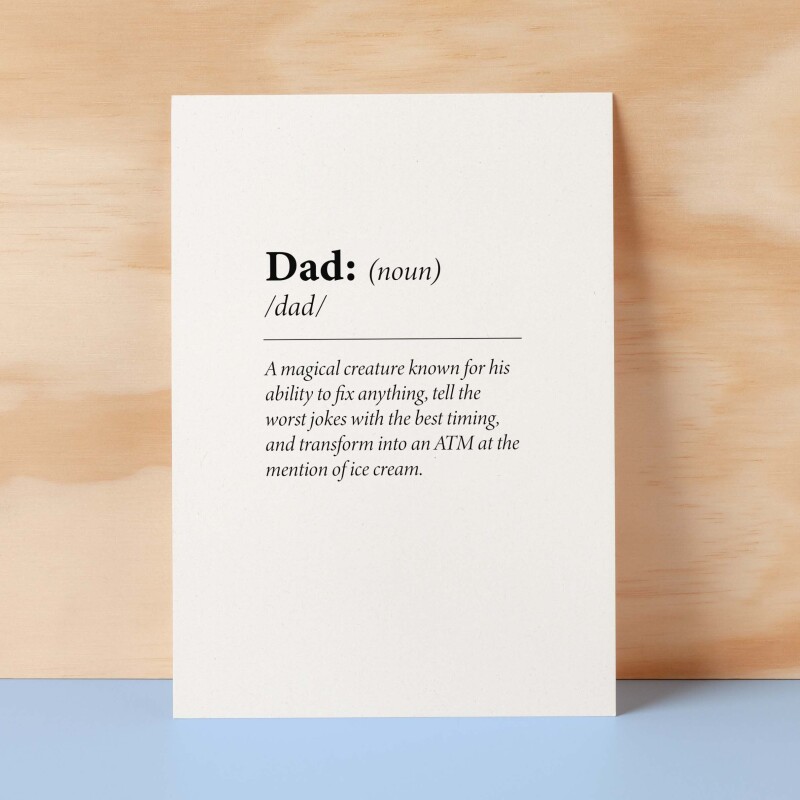 Birthday Card For Dad Fun Dictionary Quote Card For Dad Custom Message Card For Dad Birthday Card For Daddy - Small (4x6) / Blank Message