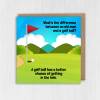 Funny, rude old man, old age, innuendo birthday card: What’s the difference between an old man and a golf ball? (Size A6/A5/A4/Square 6x6") - A6: Single card