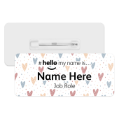 #hello my name is... Name Badge - Polka Dot Hearts