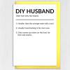 DIY Husband, Do It Yourself Husband, Boyfriend funny, humour dictionary definition anniversary card from spouse (Size A6/A5/A4/Square 6x6") - A6: Single card - Boyfriend