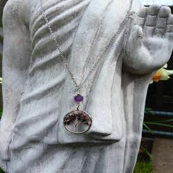 Tourmaline and Amethyst Necklace - Ease Tension