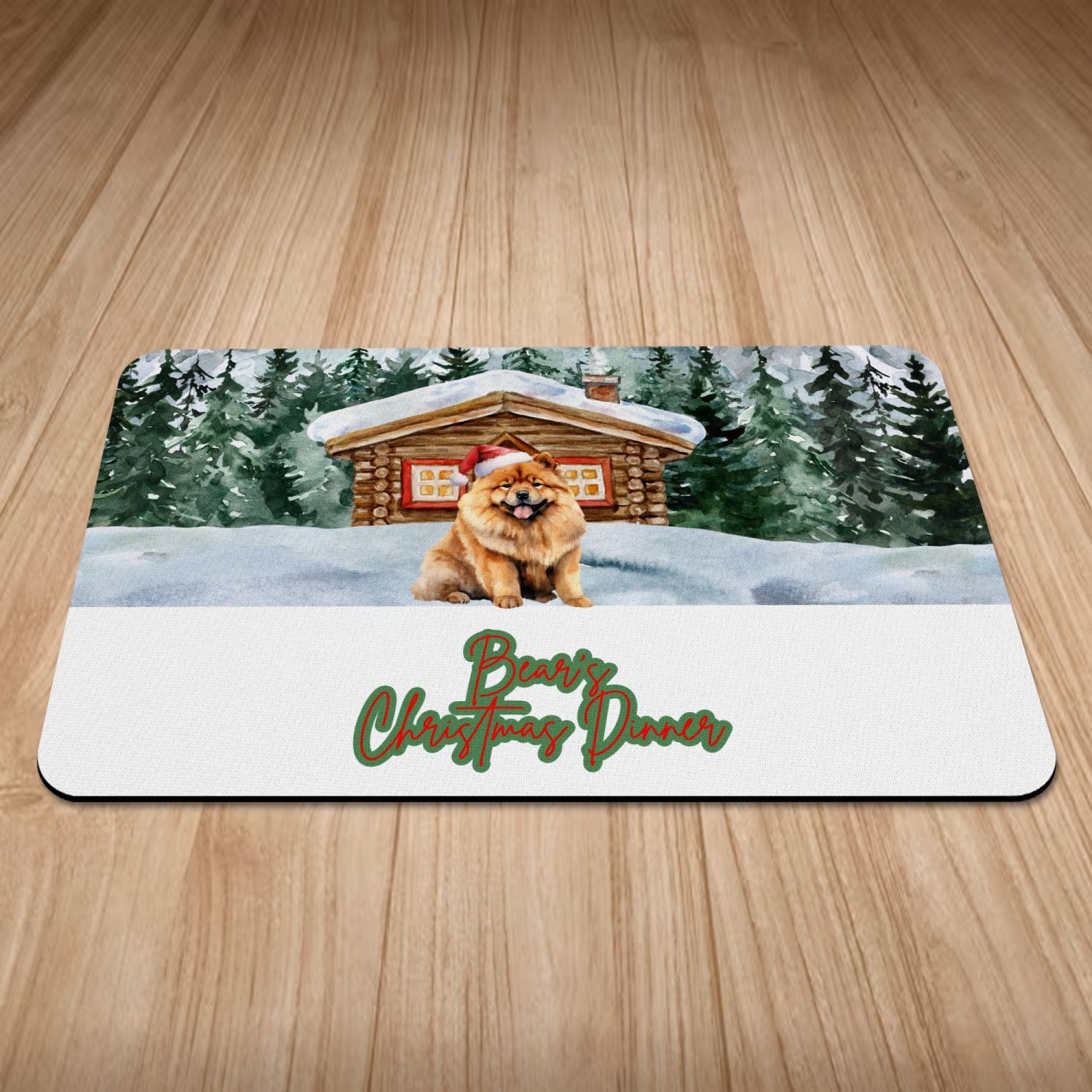 Personalised Christmas Dinner Puppy/Dog Bowl Mat