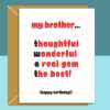 Funny Brother birthday card - Ideal cheeky, rude card on your brother's birthday - 18th, 19th, 20th, 25th, 30th, or any other age - Blank inside - Regular - Matte