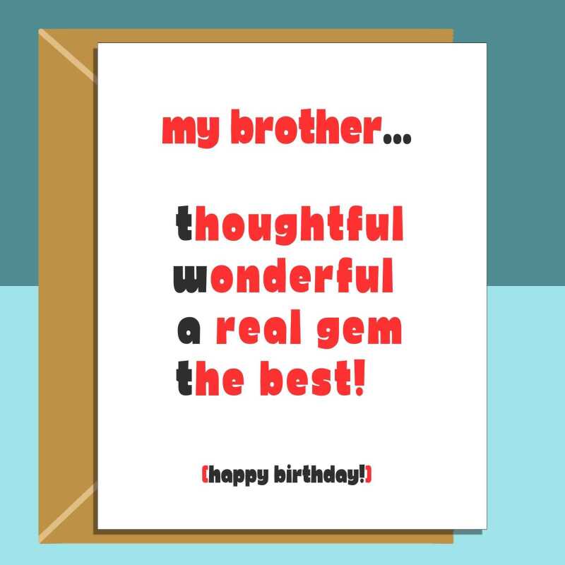 Funny Brother birthday card - Ideal cheeky, rude card on your brother's birthday - 18th, 19th, 20th, 25th, 30th, or any other age - Blank inside - Regular - Matte