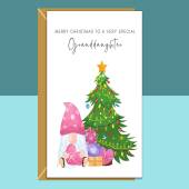 Cute Granddaughter Christmas Card - Personalised Xmas Gnome Gonk Card for Granddaughter