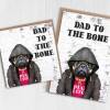 Dad to the Bone pug, dog in clothes birthday card for dad, father, daddy, papa from son, daughter (Animalyser) (Size A6/A5/A4/Square 6x6") - A6: Single card