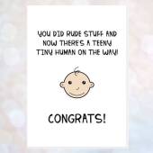Funny pregnant/new baby/expecting card - pregnant/expecting - you did rude stuff