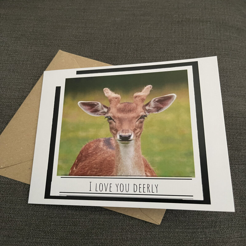 I Love You Deerly Card - Deer Love Birthday