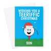 Son Golf Ball Teeriffic Christmas Card - A5 Portrait - 1 Card