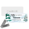 Hello My Name is Name Badge Christmas Personalised Premium Durable Name Badge #hello mynameis Name Badge, Nurse Bages, Christmas Name Badges - Standard Pin