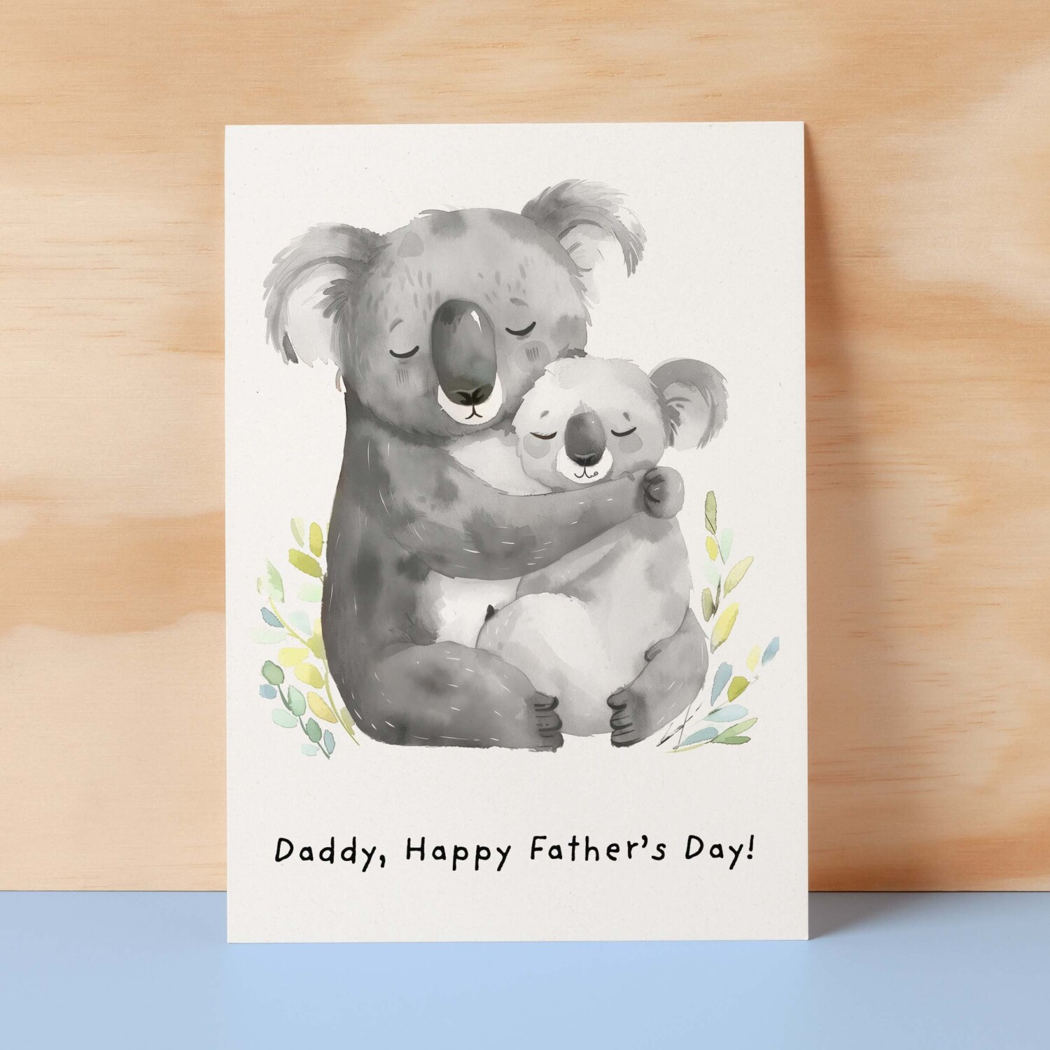 Father's Day Card For Daddy Cute Koala and Joey Illustration Father's Day Card For Dad Father's Day Gift From Child - Small (4x6) / Blank Message