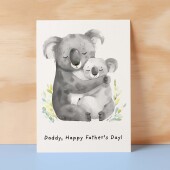 Father's Day Card For Daddy Cute Koala and Joey Illustration Father's Day Card For Dad Father's Day Gift From Child