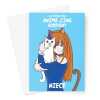 Happy Birthday Card For Niece- Anime & Manga Cat Girl - A5 Greetings Card - A5 Portrait - 1 Card