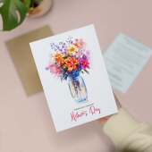 Mother's Day Card For Mum Happy Mother's Day Mothers Day card Mothering Sunday Floral Vibrant Pink and Puple Flowers Mom Mommy Mum Mummy