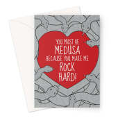 Funny Medusa Valentine's Day Card – "You Make Me Rock Hard"