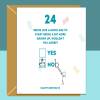 Funny 24th Birthday Card - For Him or For Her - personalised - For Brother, Sister, Colleague, Friend, anyone turning 24 years old - Blank inside - Large