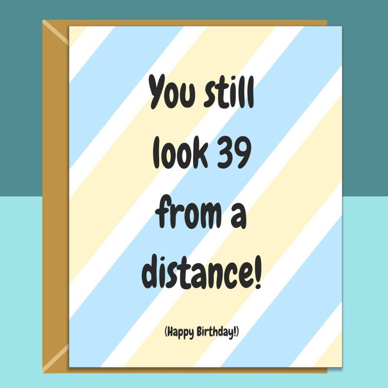 Funny 40th Birthday Card - Personalised inside if required - For Him or For Her - Perfect greetings card for someone turning 40 years old - Blank inside - Small