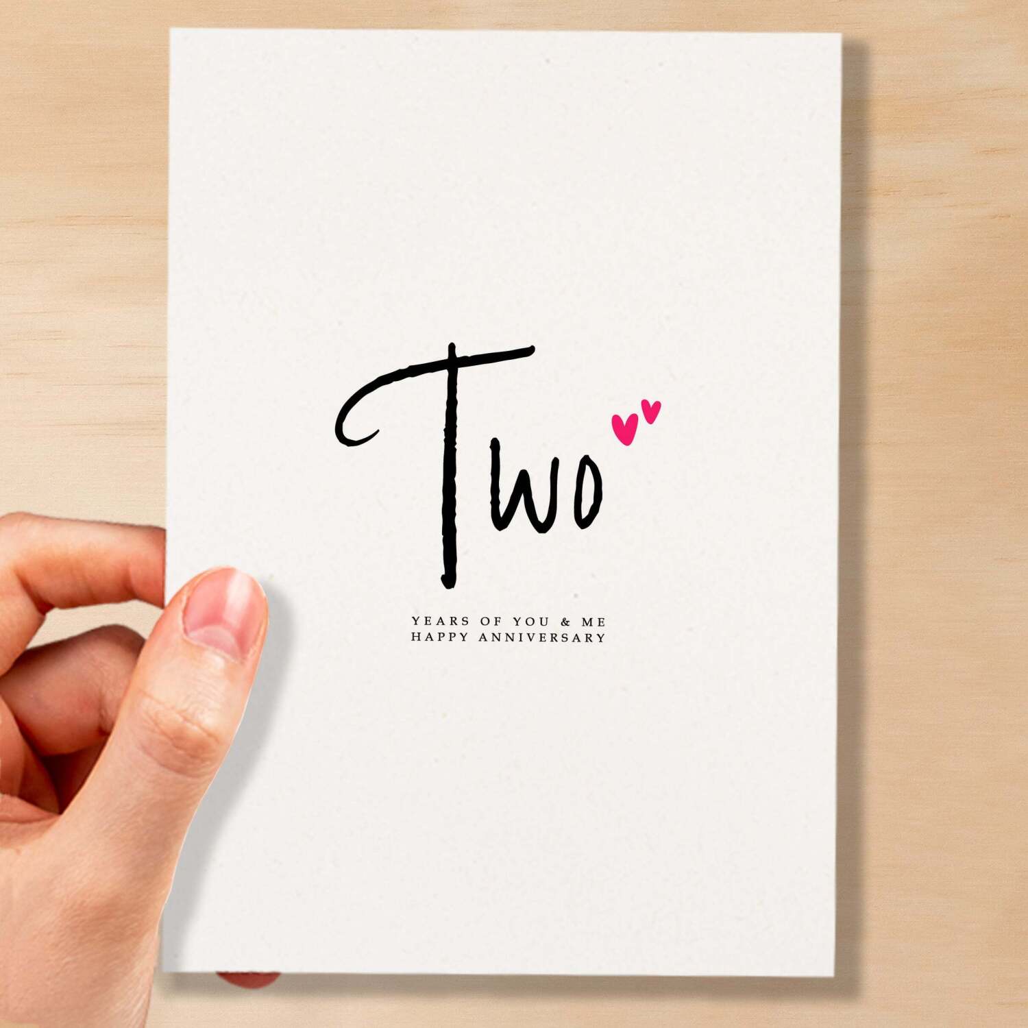 Two Year Anniversary Card For Husband 2 Year Anniversary Card Boyfriend or Girlfriend Wedding Anniversary Card For Wife - Small (4x6) / Blank Message