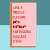 Funny 30th Birthday Card - Personalised - For Her or Him - Perfect greetings card for bestie, friend, sister, anyone turning 30 years old - Blank inside - Small