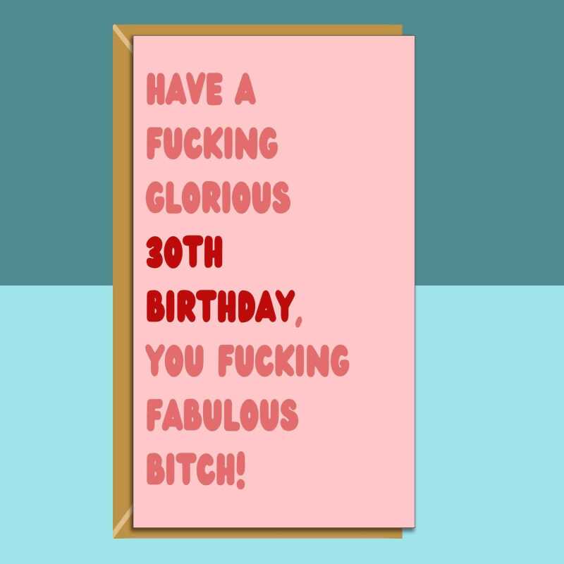 Funny 30th Birthday Card - Personalised - For Her or Him - Perfect greetings card for bestie, friend, sister, anyone turning 30 years old - Blank inside - Small