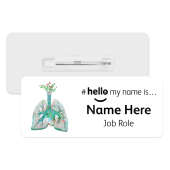 #hello my name is... Name Badge - Floral Lungs