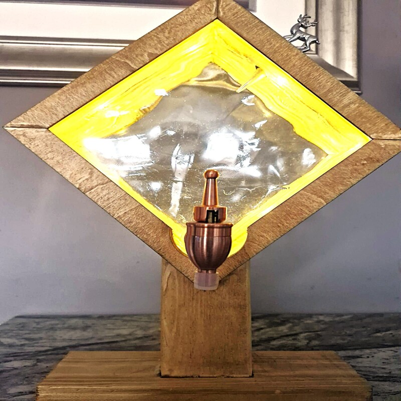 Vintage Glow: Custom LED Glass Block Decanter