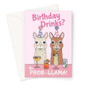 Funny Llama Birthday Card For Her