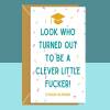 Funny Graduation Card - For Him or For Her - Personalised inside or blank - For University, College, PHD, Law School or more - Graduate Gift - Blank inside - Regular