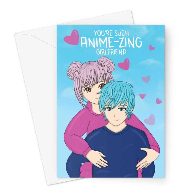 Anime Valentine's Card For An Amazing Girlfriend - A5 Portrait - 1 Card