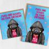 Pugs and kisses on your birthday cute pug in clothes, dog, hugs and kisses card for wife, husband (Animalyser) (Size A6/A5/A4/Square 6x6") - A6: Single card