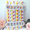 6 Personalised Dumbo Straws,ANY AGE Dumbo Birthday,Dumbo Straws, Dumbo Party Dec - Mix blue red yellow