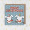 Merry Christmouse mouse, mice Christmas, Holidays, Xmas, cute, festive card for friend, mate, female, girl (Size A6/A5/A4/Square 6x6") - A6: Single card