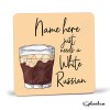 Coaster - WHITE RUSSIAN Cocktail Personalised Coaster, Personalised, Fathers Day gift, Secret Santa, Birthday Gift, Home Bar. Cocktails - Single Coaster