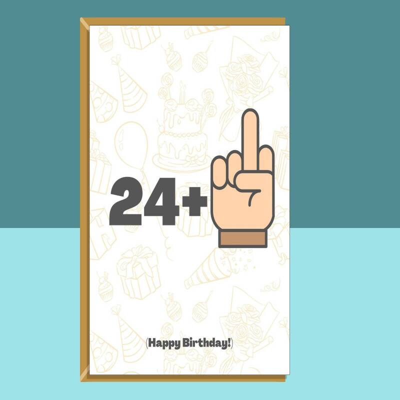 Funny 25th Birthday Card - For Him or For Her - Can be personalised - for a friend, colleague, brother, or sister turning 25 years old - Blank inside