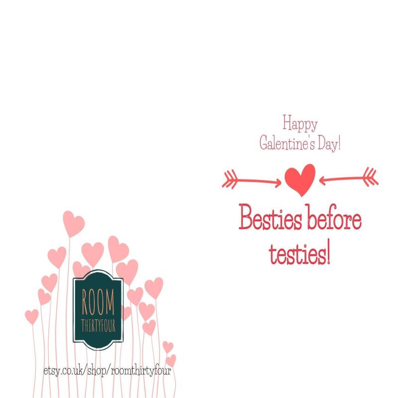 Happy Galentine's - Besties before Testies - Funny Galentine's card for her