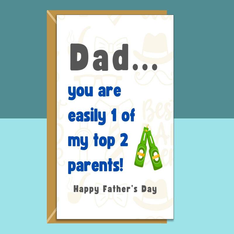 Funny Father's Day Card - For Dad - Personalised inside - Ideal cheeky card for Fathers Day - Large - Blank inside