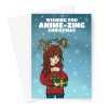 Anime Girl Christmas Card Greeting Card - A5 Portrait - 1 Card