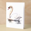 Swan Notelet Card For Anyone Any Occasion Card For Her or For Him 5x7, A6 Card For Birthday or Easter Card Thank You Card Wildlife - Small (4x6) / Blank Message