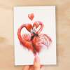 Anniversary or Valentine's Card for Her Anniversary Card for Wife Valentines Day Card For Husband Boyfriend or Girlfriend Flamingo Love - Small (4x6) / Blank Message