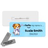 Hello My Name is Name Badge Cute DR Animals Personalised Premium Durable Name Badge #hello mynameis Name Badge Nurse Badge Splash Name Badge - Standard Pin - Dog