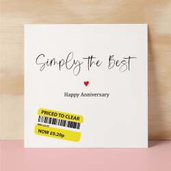 Funny Anniversary Card For Wife with Reduced Sticker Anniversary Card For Him Anniversary Card For Her Card For Wife Anniversary Card - Square (6x6) / Blank Message