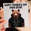 Happy Father's Day Papa Bear animal in clothes Father's Day card for dad, father, daddy, papa (Animalyser) (Size A6/A5/A4/Square 6x6") - A6: Single card