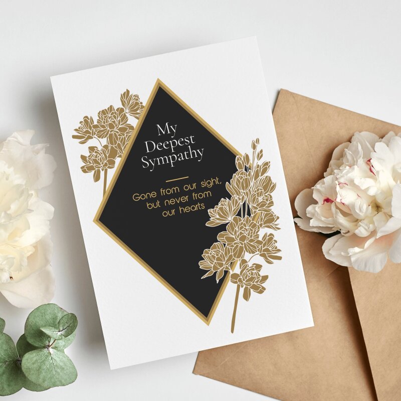 Sympathy Card - Deepest Sympthay Card. Sorry for your loss Card - Floral Sympathy Card - Sorry for your loss card, With Sympathy Cards - A6 - 4.1″ x 5.8″ - Single Card