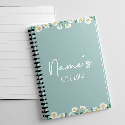 A5 Personalised Daisy Notebook Nurse Gift Set, Teacher Note Book, Diasy Notebook.